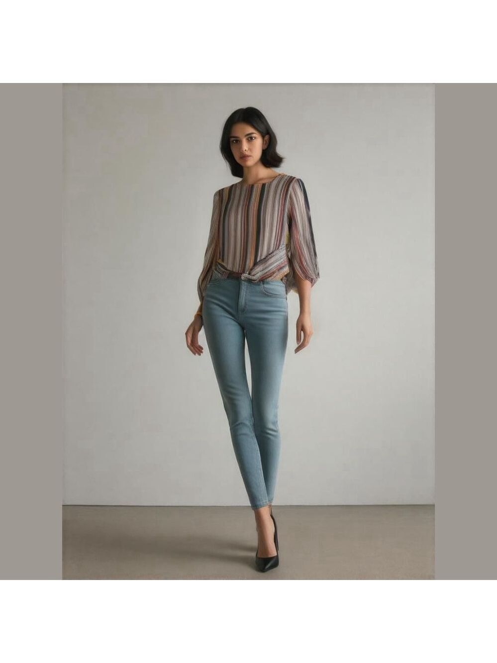 Kirious Women's 3/4 Sleeve Top - Front Tie - Picture 1 of 8